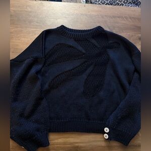 Roland Mouret Navy Women's Sweater with Button Accents